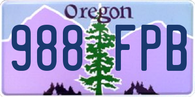 OR license plate 988FPB