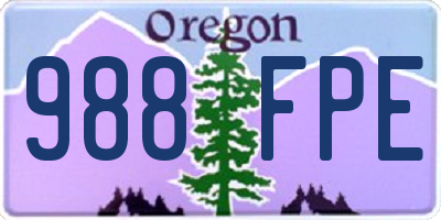 OR license plate 988FPE