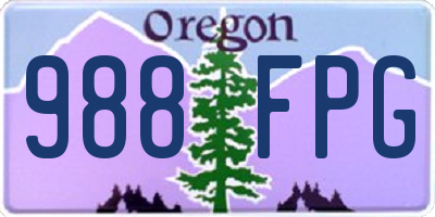 OR license plate 988FPG