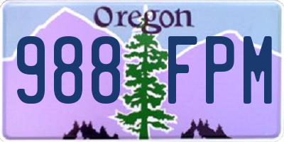 OR license plate 988FPM
