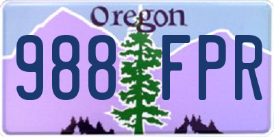 OR license plate 988FPR