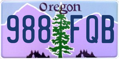 OR license plate 988FQB