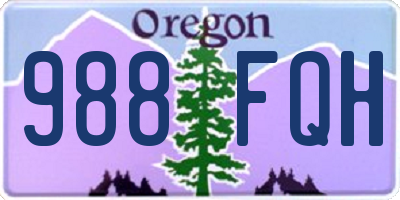 OR license plate 988FQH
