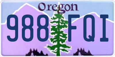 OR license plate 988FQI