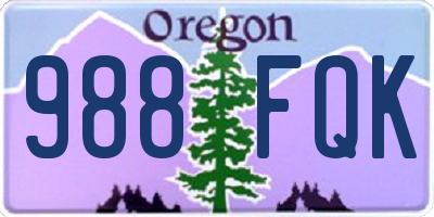 OR license plate 988FQK