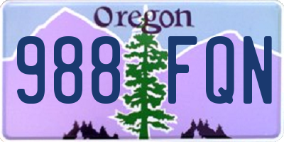 OR license plate 988FQN