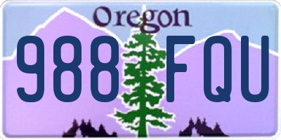 OR license plate 988FQU