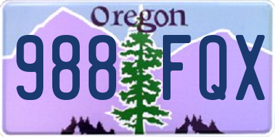 OR license plate 988FQX