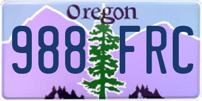 OR license plate 988FRC