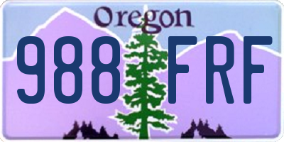 OR license plate 988FRF
