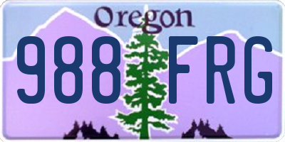 OR license plate 988FRG