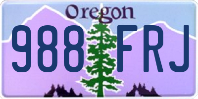 OR license plate 988FRJ