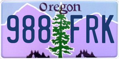 OR license plate 988FRK