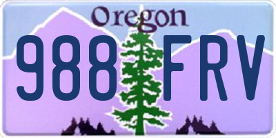 OR license plate 988FRV