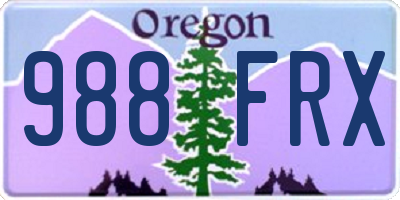 OR license plate 988FRX