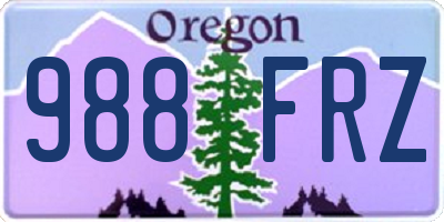 OR license plate 988FRZ