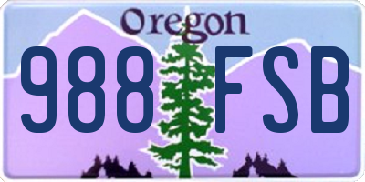 OR license plate 988FSB