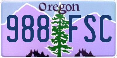 OR license plate 988FSC