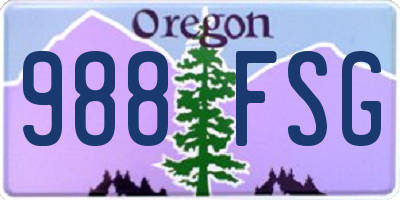 OR license plate 988FSG