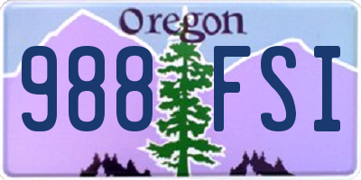 OR license plate 988FSI