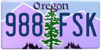 OR license plate 988FSK