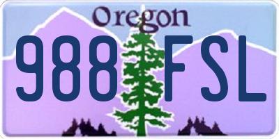 OR license plate 988FSL