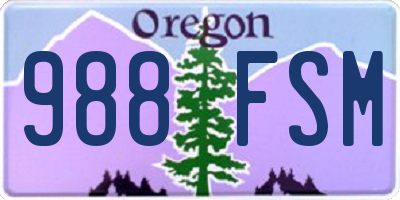 OR license plate 988FSM