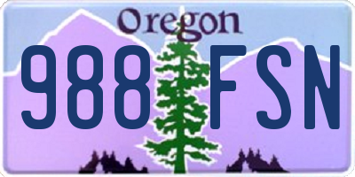 OR license plate 988FSN