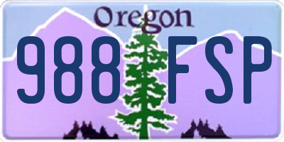 OR license plate 988FSP