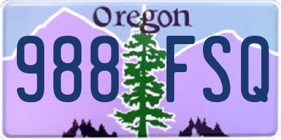 OR license plate 988FSQ