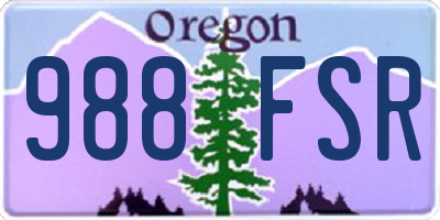 OR license plate 988FSR