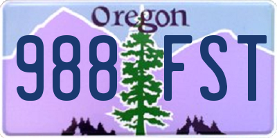 OR license plate 988FST