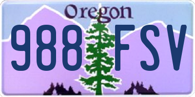 OR license plate 988FSV