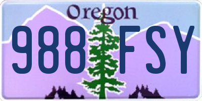 OR license plate 988FSY