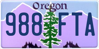 OR license plate 988FTA