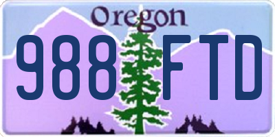 OR license plate 988FTD