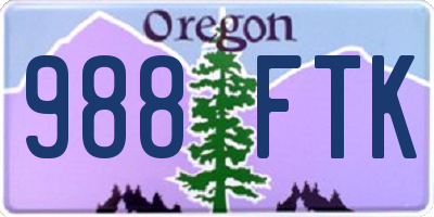 OR license plate 988FTK
