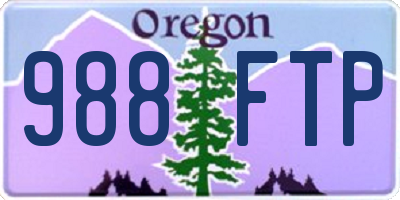 OR license plate 988FTP