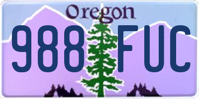 OR license plate 988FUC