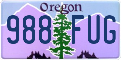 OR license plate 988FUG