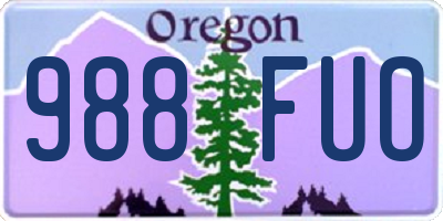 OR license plate 988FUO