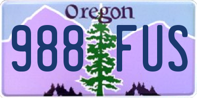 OR license plate 988FUS