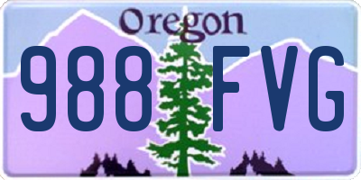 OR license plate 988FVG