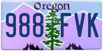 OR license plate 988FVK