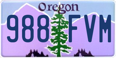 OR license plate 988FVM