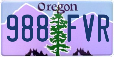OR license plate 988FVR