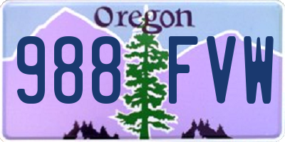 OR license plate 988FVW