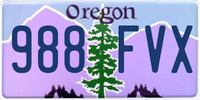 OR license plate 988FVX