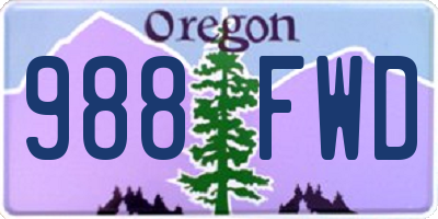 OR license plate 988FWD