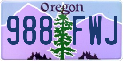 OR license plate 988FWJ
